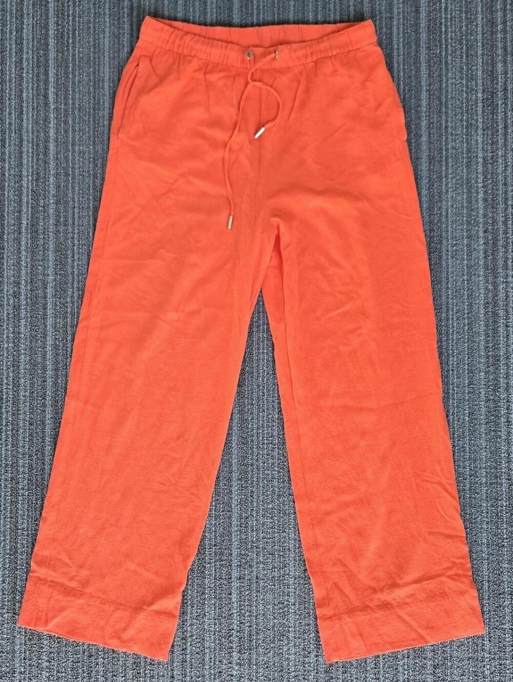 High-waisted Orange Linen Blend Pants by Thrityyears